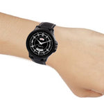 Men's Stylish Black Synthetic Leather Analog Watches