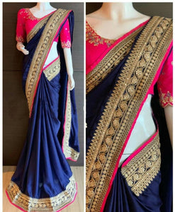 Trendy Multicolored Chiffon Saree With Blouse Piece