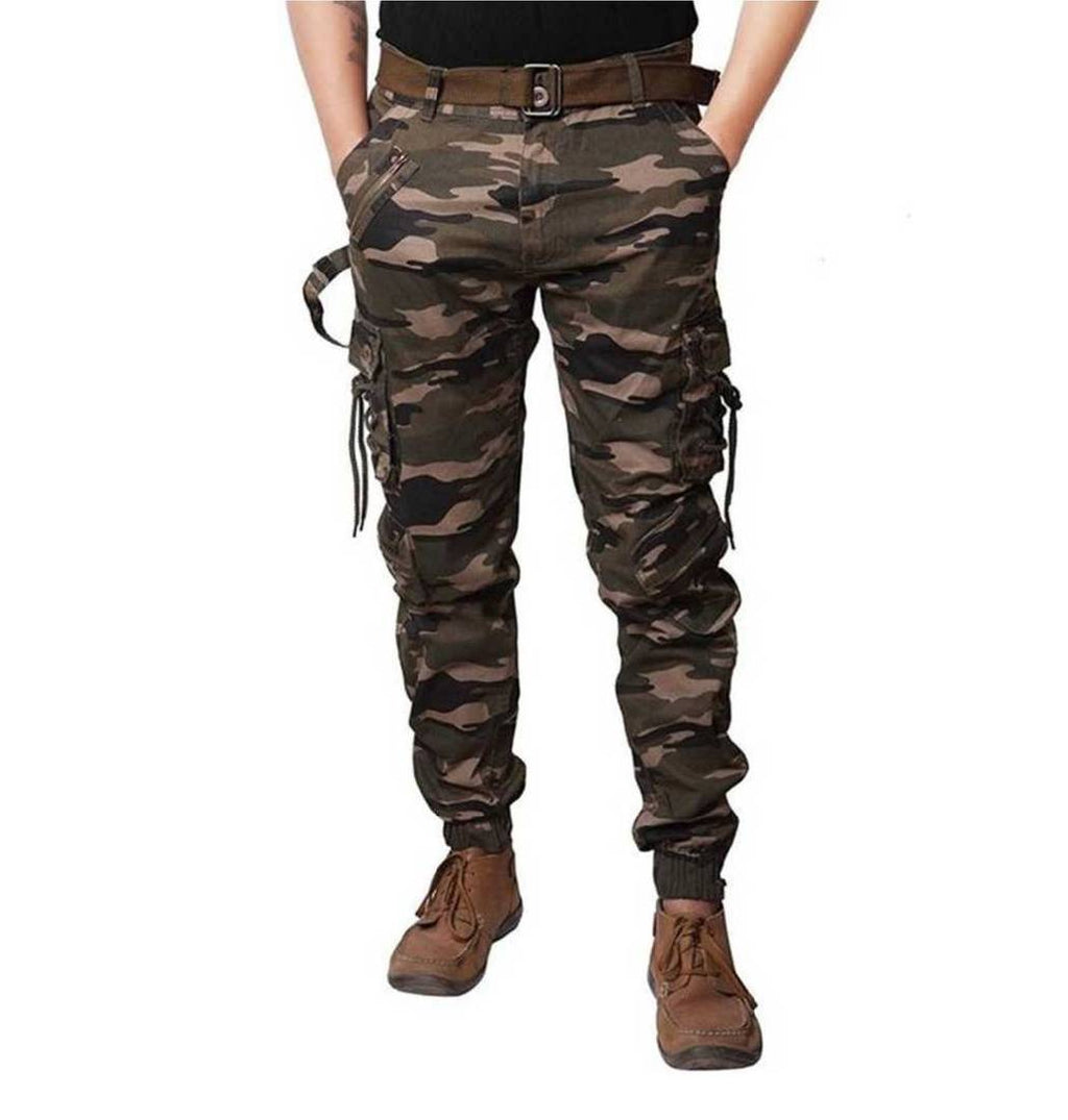 Men's Multicoloured Camouflage Print Cotton Cargo Pants