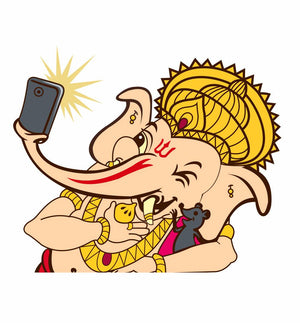 Lord Ganesha Taking Selfie Wall Stickers