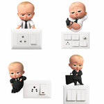 Switch Board Sticker - Decorative Cute Boss Baby Wall Decorative - Switch Panel Stickers