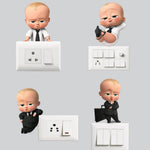 Switch Board Sticker - Decorative Cute Boss Baby Wall Decorative - Switch Panel Stickers