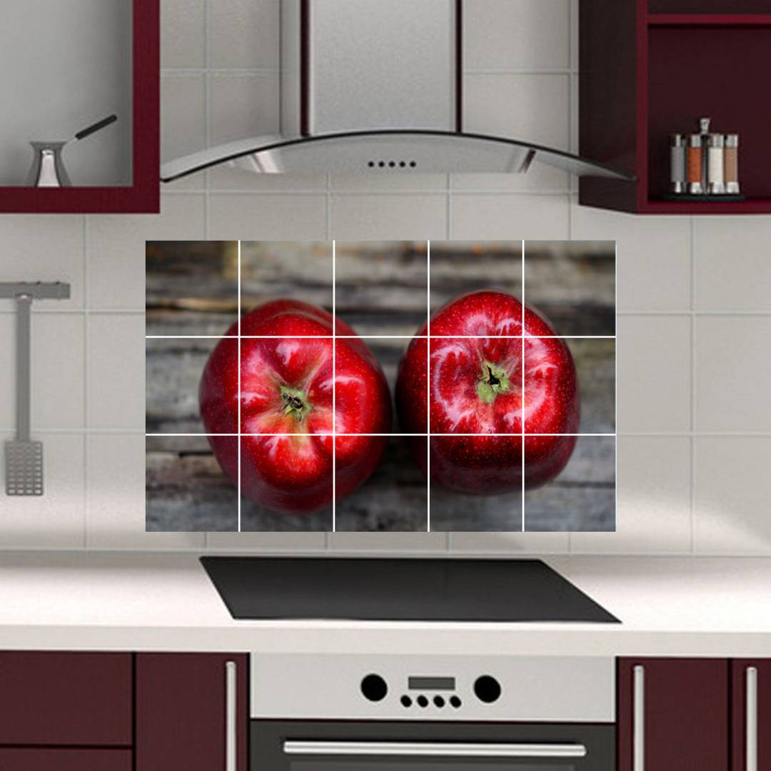 Waterproof Kitchen Apple design  Wallpaper/Wall Sticker Multicolour - Kitchen Wall Coverings Area ( 90Cm X 58Cm )