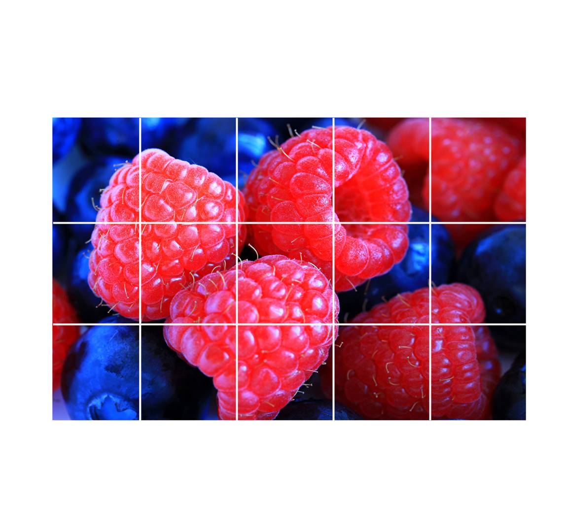 Waterproof Kitchen Strawberry and Berries Wallpaper/Wall Sticker Multicolour - Kitchen Wall Coverings Area ( 59Cm X 91Cm )