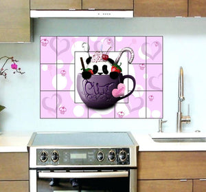 Waterproof Kitchen Cute Cocoa wall sticker Wallpaper/Wall Sticker Multicolour - Kitchen Wall Coverings Area (61Cm X92Cm)