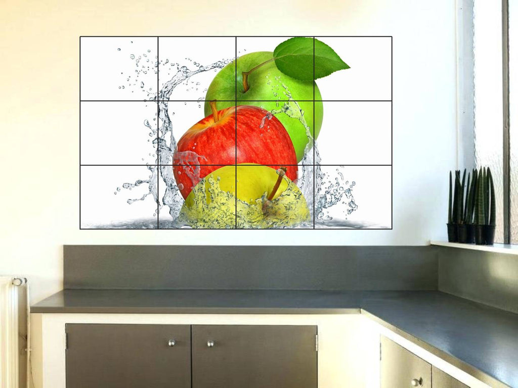 Waterproof Kitchen Healthy Apples wall sticker Wallpaper/Wall Sticker Multicolour - Kitchen Wall Coverings Area (61Cm X92Cm)