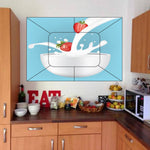Waterproof Kitchen Milky strawberries wall sticker Wallpaper/Wall Sticker Multicolour - Kitchen Wall Coverings Area (61Cm X92Cm)
