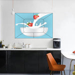 Waterproof Kitchen Milky strawberries wall sticker Wallpaper/Wall Sticker Multicolour - Kitchen Wall Coverings Area (61Cm X92Cm)