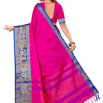 Pink Cotton Silk Jacquard Saree with Blouse piece