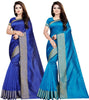 Multicoloured Cotton Silk Woven Design Saree with Blouse piece