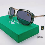 Fancy Black Polycarbonate Lens To Gold Frame Branded For Men's & Women's 7A Quality With Box Packing Sunglasses