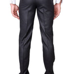 Men's Grey Polyester Blend Solid Mid-Rise Formal Trouser