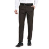Men's Brown Polyester Blend Solid Mid-Rise Formal Trouser