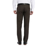 Men's Brown Polyester Blend Solid Mid-Rise Formal Trouser