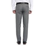 Men's Grey Polyester Blend Solid Mid-Rise Formal Trouser