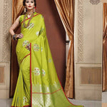Latest Beautiful Silk Blend Jacquard Saree with Blouse piece