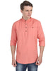 Men's Orange Cotton Solid Long Sleeves Regular Fit Casual Shirt