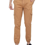 Men's 6 Pocket Solid Over Dyed Brown Cotton Cargo