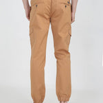 Men's 6 Pocket Solid Over Dyed Brown Cotton Cargo
