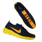 Men's Breathable Mesh Blue Yellow Running Sport Shoes