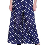 Printed Crepe Palazzo/Trouser Combo Pack of 2 (Blue Polka Dot and Trishul)
