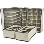 House of Quirk Set of 4 Foldable Storage Box Drawer Divider Organizer Closet Storage for Socks Bra Tie Scarfs - Beige