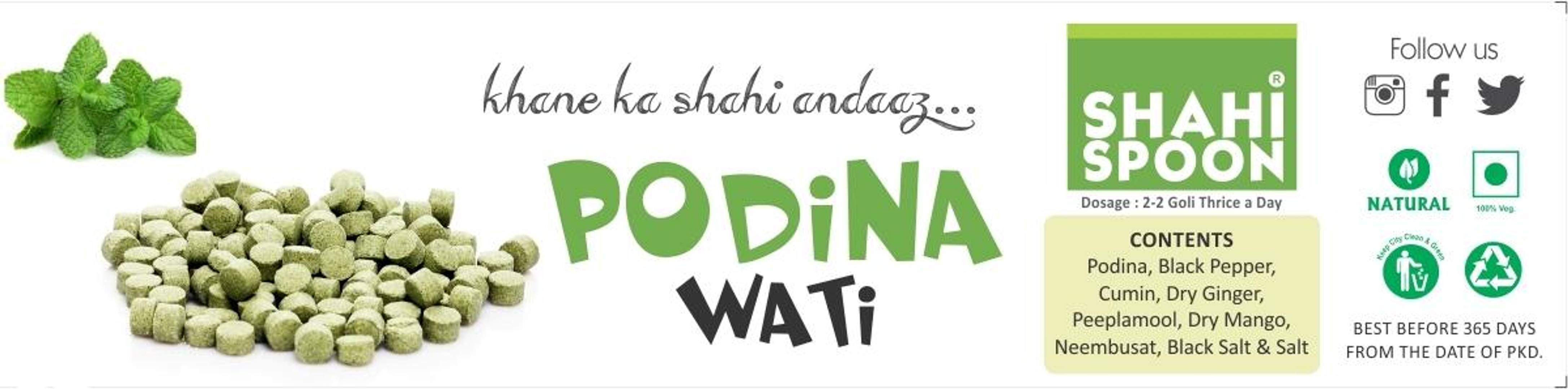 Shahi Spoon Podina Wati Churan,50gm-Price Incl.Shipping