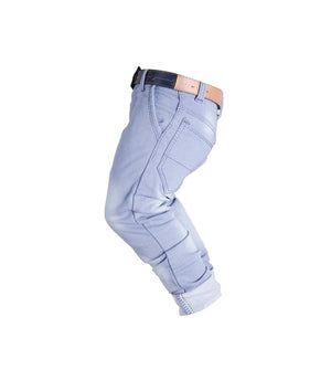 Boy's Grey Denim Solid Jeans