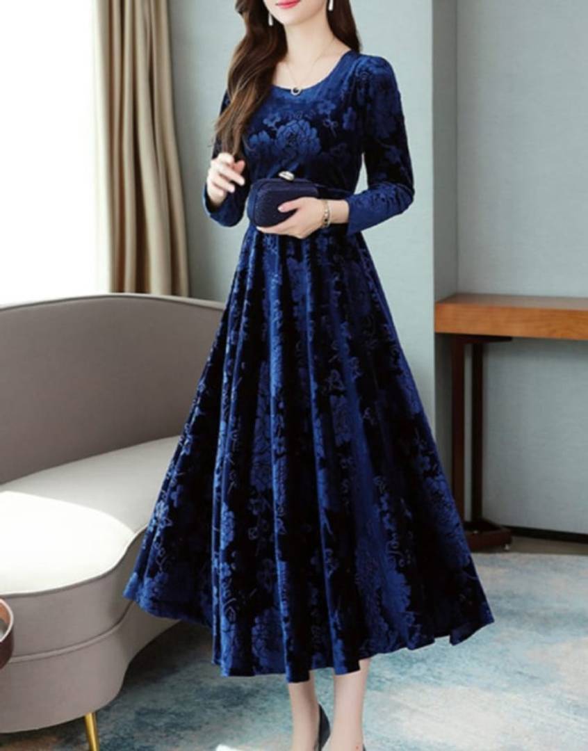 Velvet clearance long frocks