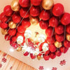 50 Pcs. Metallic Balloons (Red, Golden) for Birthday Party, Festival Celebrations, Diwali Decoration