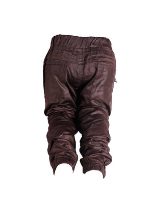 Brown Printed Boys Jogger Jeans