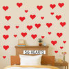 Premium Red Love Hearts Wall Sticker 56 Pieces