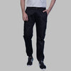 Men's Black Cotton Blend Solid Mid-Rise Regular Fit Cargo Pants