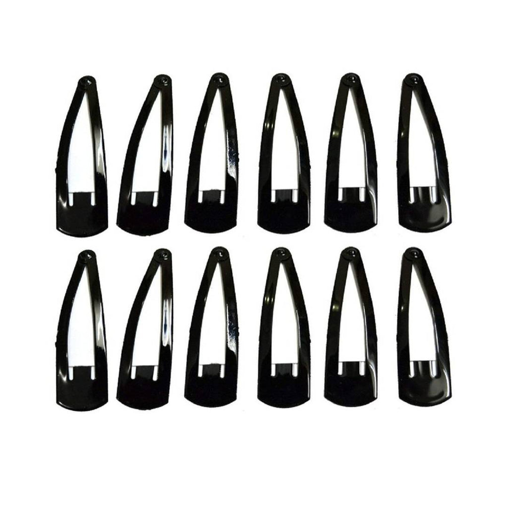 Black Metal Tic Tac Hair Clips/Pin for Girls and Women (12 Pairs)