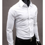 Men's White Cotton Solid Long Sleeves Regular Fit Formal Shirt