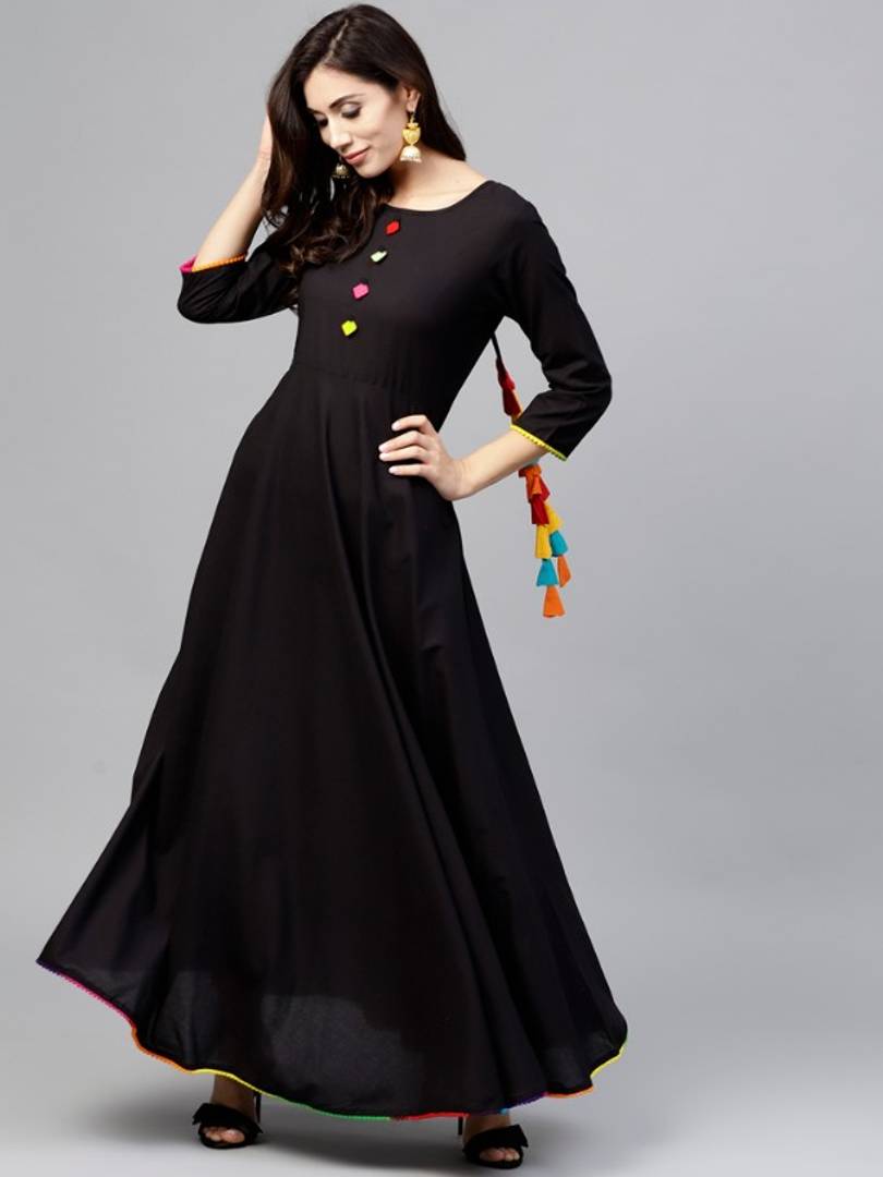 14KG Rayon Long Anarkali Solid Gown