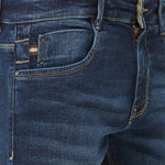 Men's Blue Denim Slim Fit  Mid-Rise Jeans