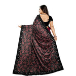 Amazing Silk Blend Printed Ruffle Saree with Blouse piece