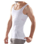 Men's Cotton Spandex Tummy Tucker Vest - White