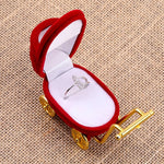 Silver Plated Adjustable Ring Ilu Designer With Red Rose  For Women Girl