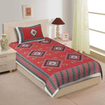 BUY 1 GET 1 FREE Jaipuri Printed Cotton Single Bedsheet With 2 Pillow Covers