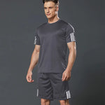 Men's Sports T Shirt  Shorts Set - Grey