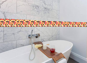 Multi Colour check Design Vinyl Oil Proof and Waterproof Self Adhesive Wall Tile Decals Sticker