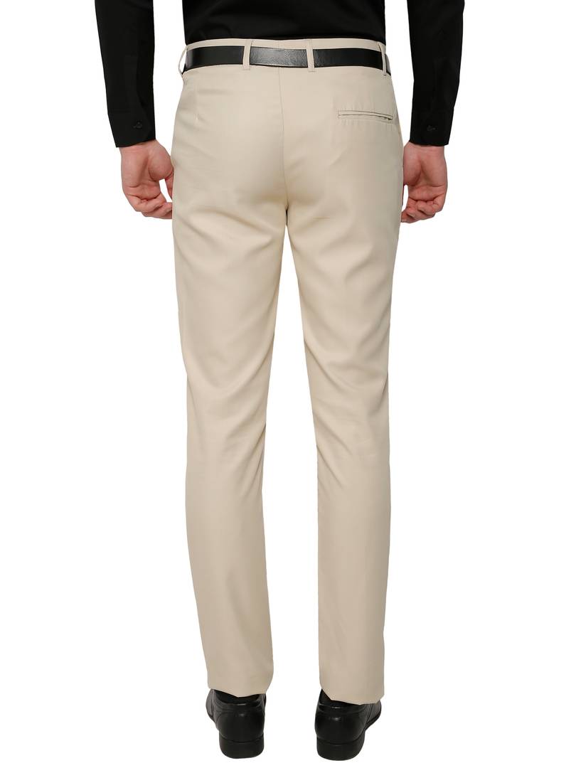 Beige Slim Fit Formal Trouser