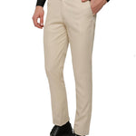 Beige Slim Fit Formal Trouser