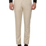 Beige Slim Fit Formal Trouser