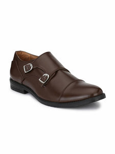 Men's Brown Double Monk Formal Shoes