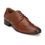 Men's Brown Derby Brogue Synthetic Leather Formal Shoes