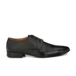 Men's Black Punch Derby Synthetic Leather Formal Shoes