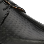 Men's Black Punch Derby Synthetic Leather Formal Shoes